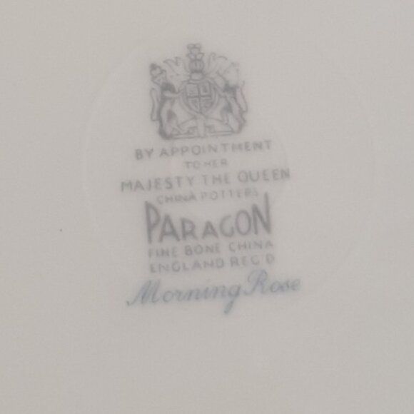 Vintage Paragon Morning Rose Bone China 10 3/4" Dinner Plate Blue Silver Lot (3) - Picture 4 of 7